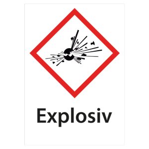 Varningsskylt Explosiv