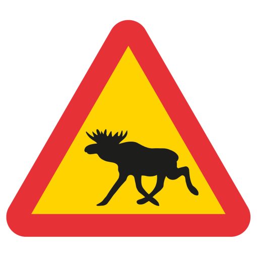 A19 Vägskylt vägmärke Varning för djur älg