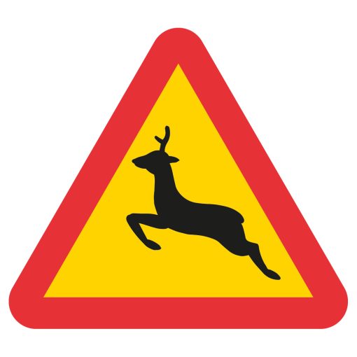 A19 Vägskylt vägmärke Varning för djur hjort