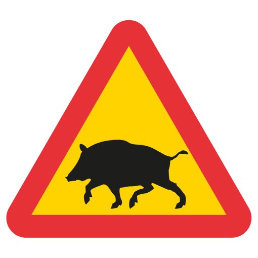 A19 Vägskylt vägmärke Varning för djur vildsvin
