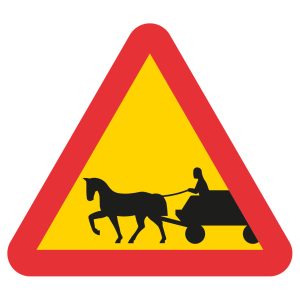 A32 Vägskylt vägmärke Varning för fordon med förspänt dragdjur